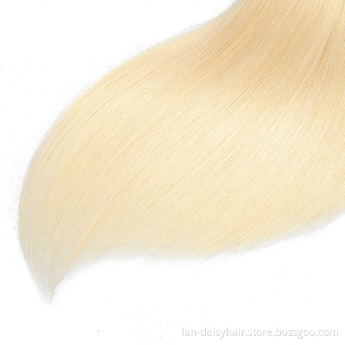 Malaysian Straight Hair Extension 613 Blonde  100% Human Hair Weave Remy Hair In Direct Wholesale